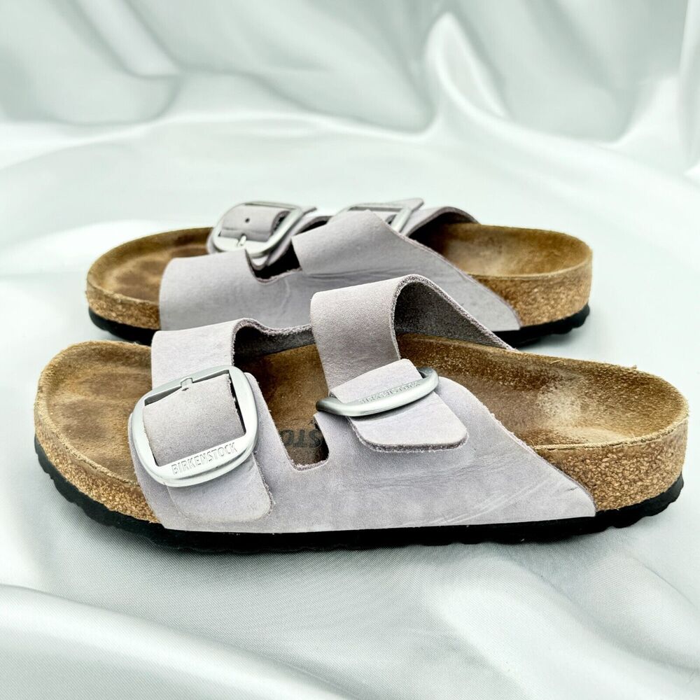 Birkenstock Arizona Big Buckle Purple Fog Leather Sandals — 36 EU Women’s 5 B